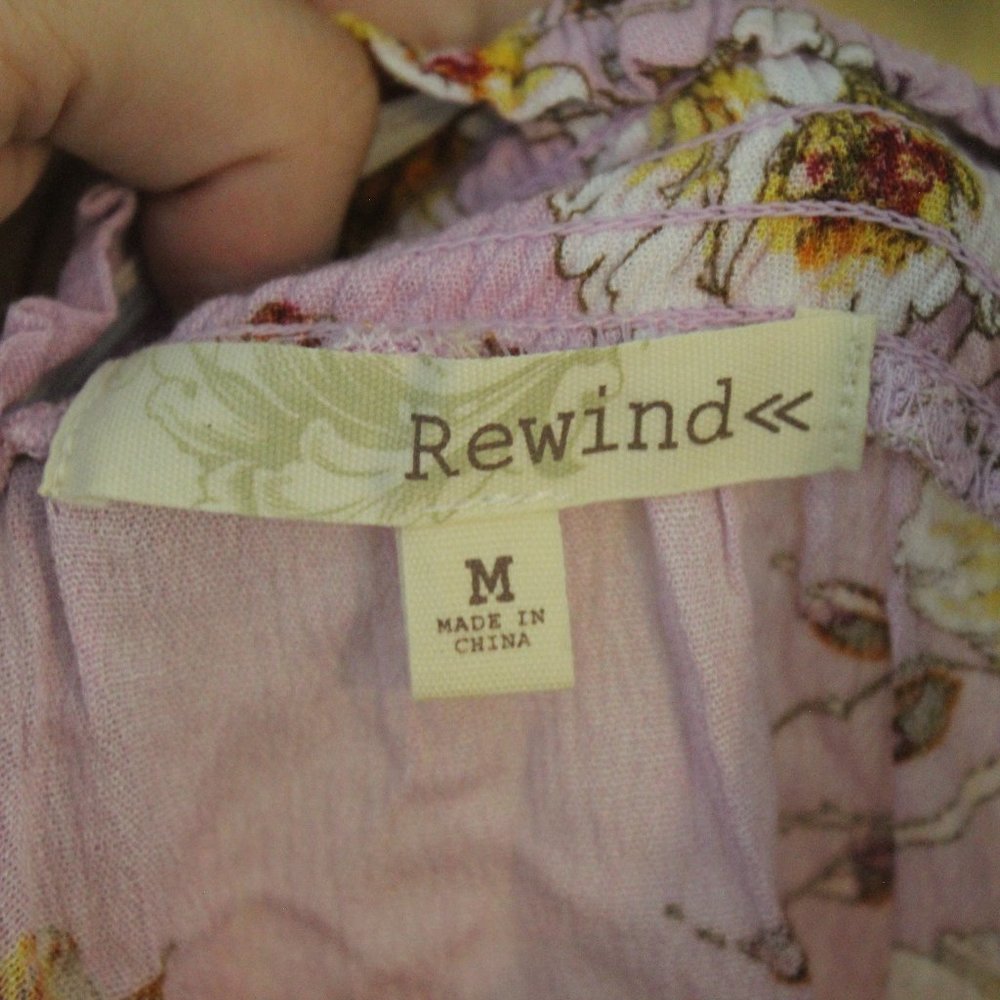 Rewind Off Shoulder Lavender Floral Blouse Med - Picture 10 of 13